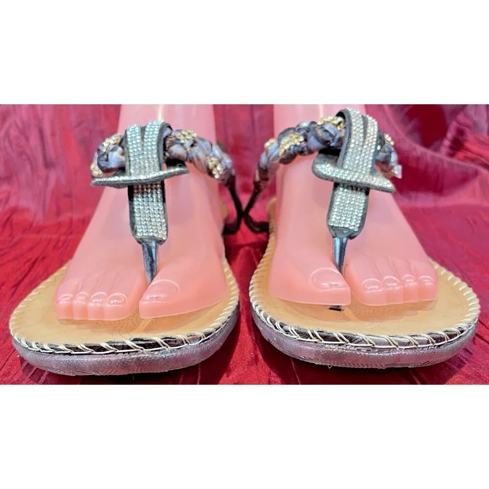 Women's NWOT SIKETU Slingback Sandals w Rhinestones sz 45 (US10)